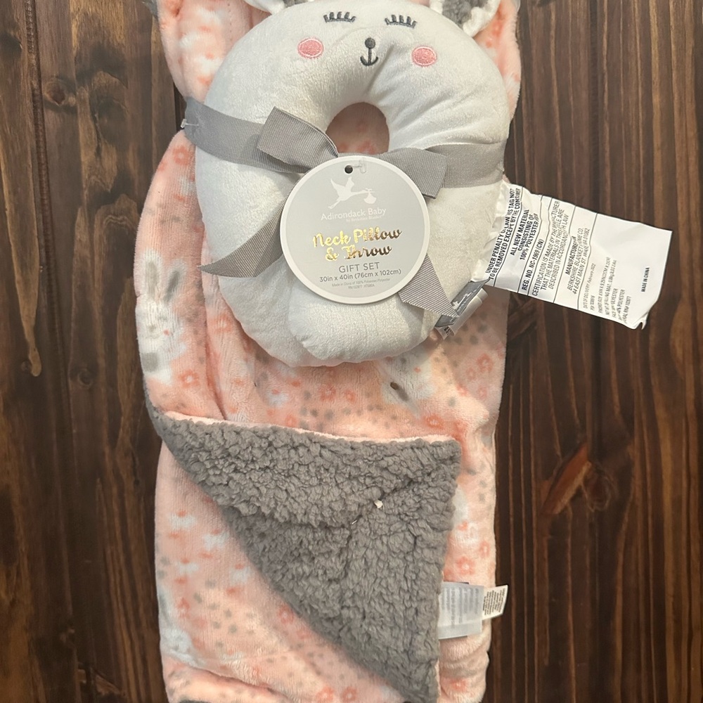 Adorable Baby Neck Pillow and Blanket Set